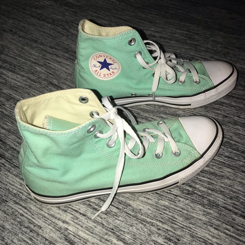 Mint Hightop Converse Shoes